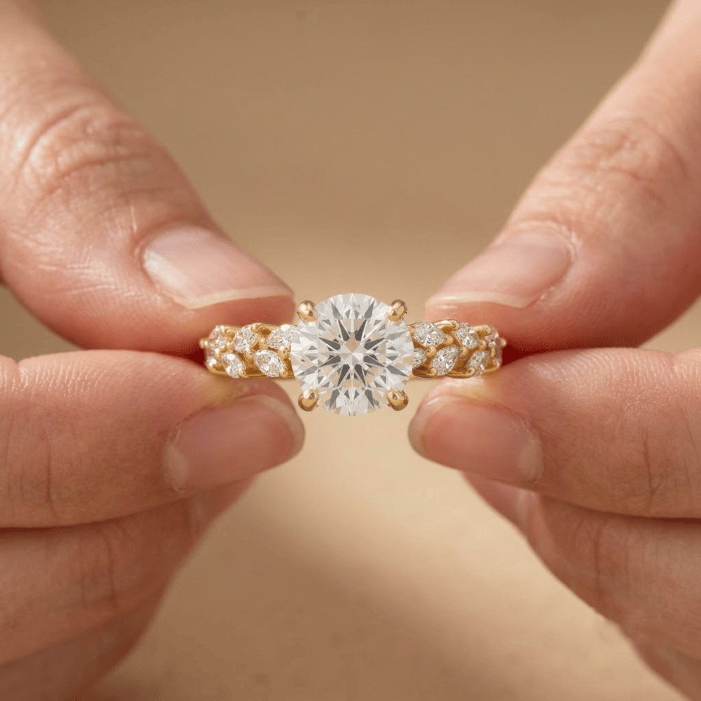 Elegant lab diamond ring for proposal or commitment