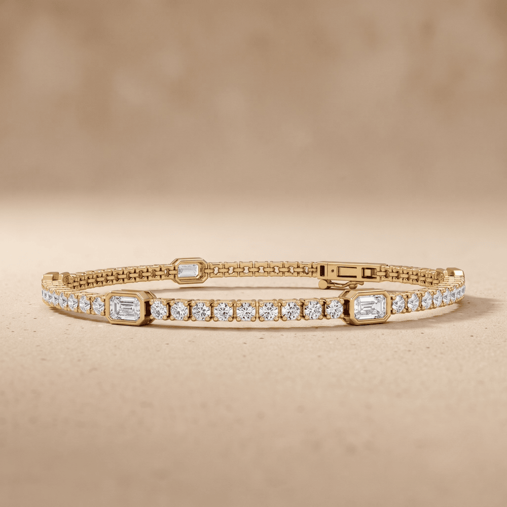 Round Lab Diamond Tennis Bracelet in 14K Gold