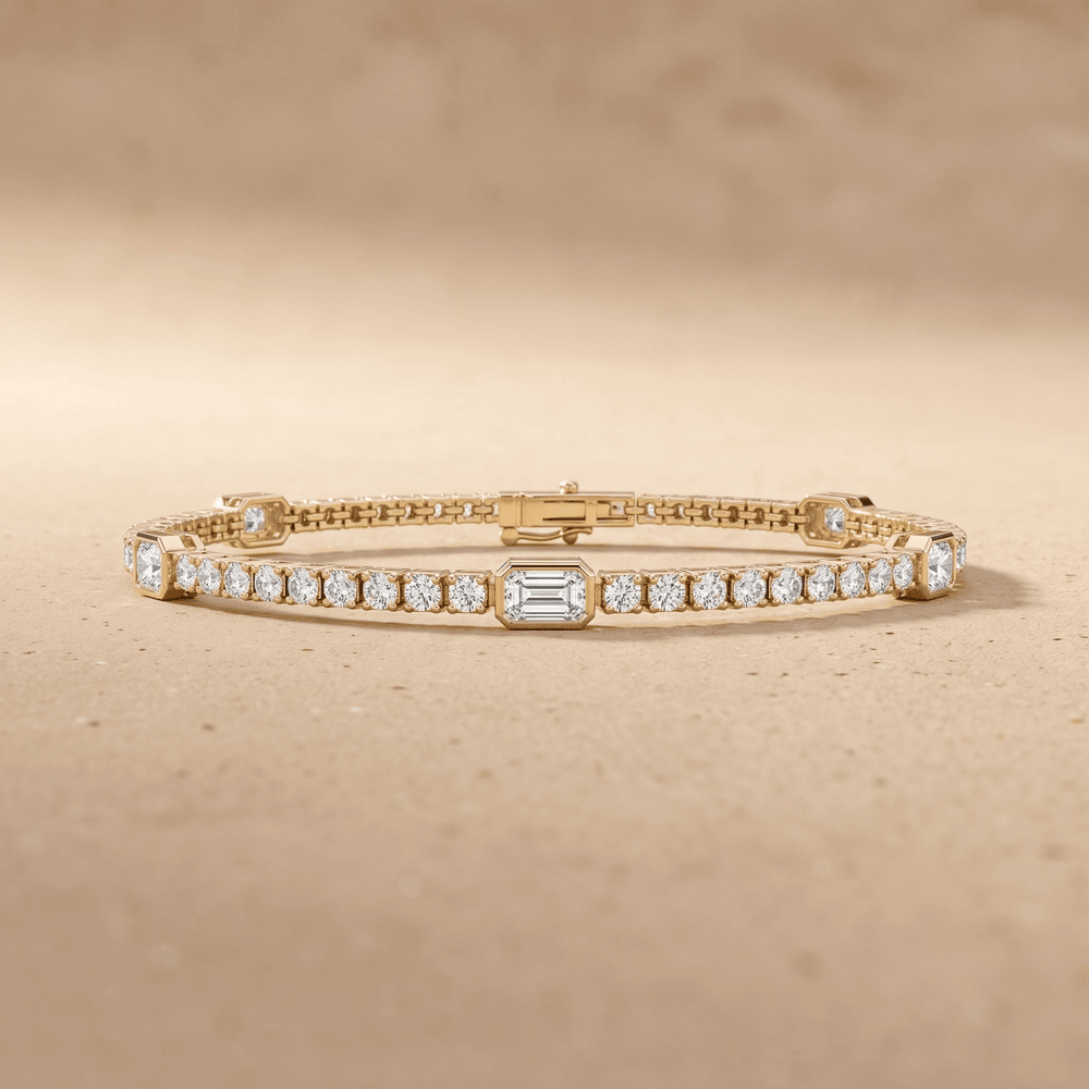 emerald lab grown diamond bracelet