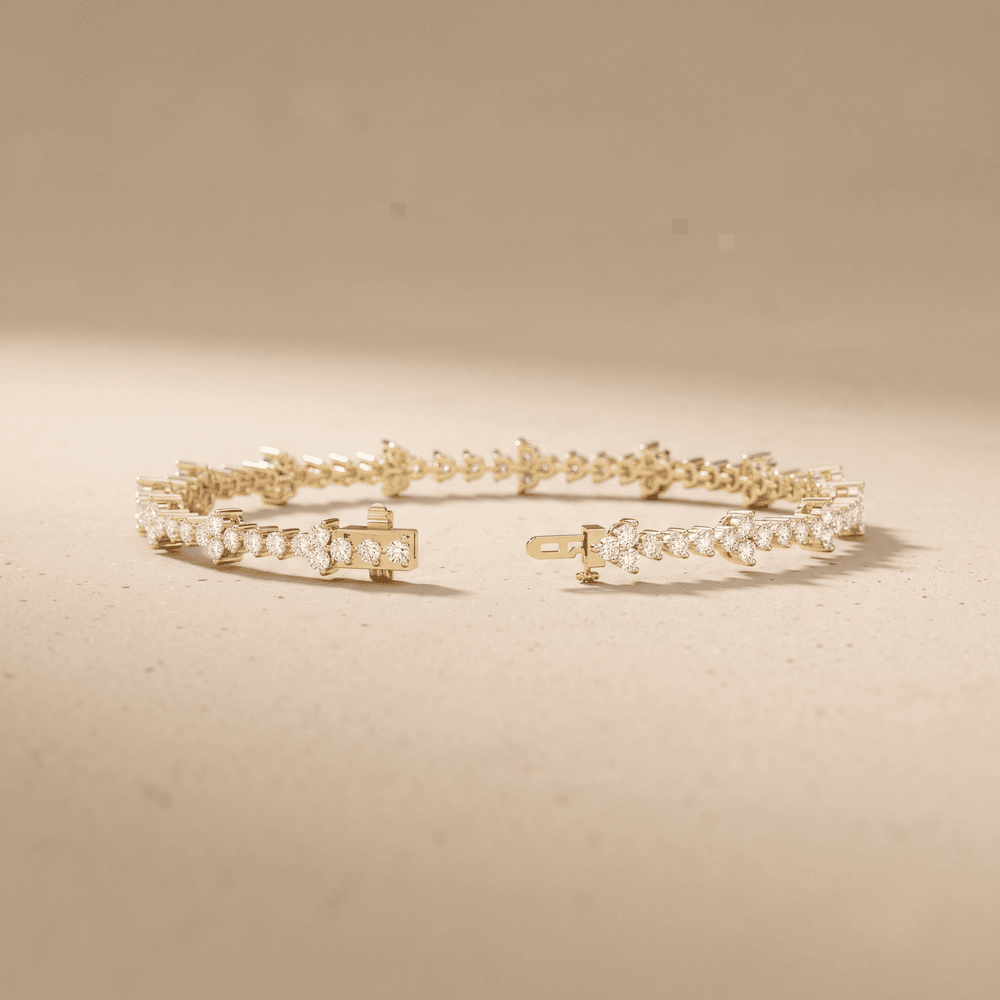 Round diamond silver bracelet