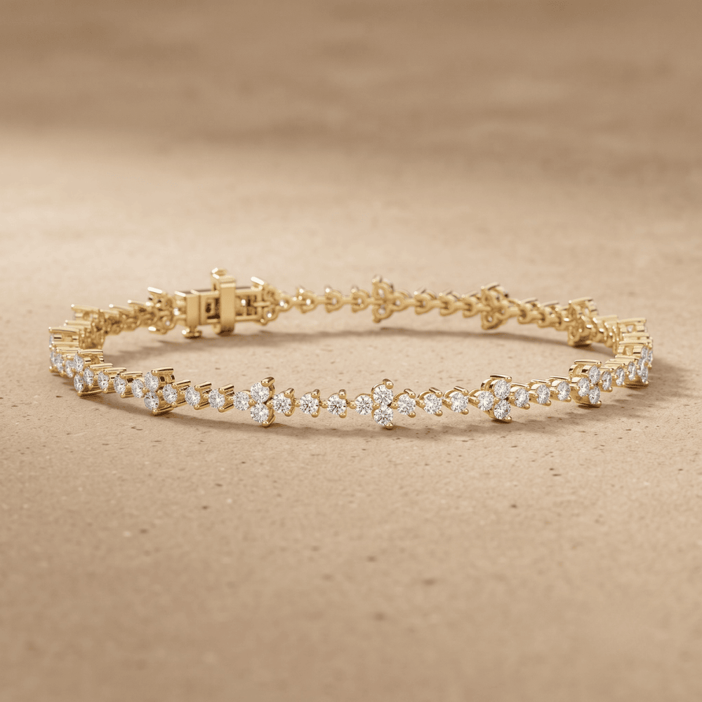 Round lab diamond tennis bracelet