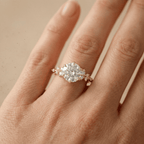 Round lab diamond ring for anniversary gift