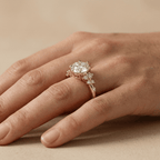 Round diamond cluster promise ring for women