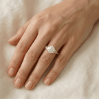 Round cut lab diamond ring for romantic proposal