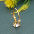 Round Moissanite Diamond Engagement Ring With Marquise Accent - JBR Jeweler