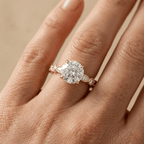 Round brilliant cut lab grown diamond ring for women