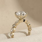 Round lab grown diamond bridal ring in 14kt gold