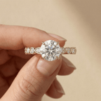 Round lab diamond engagement ring with gold setting