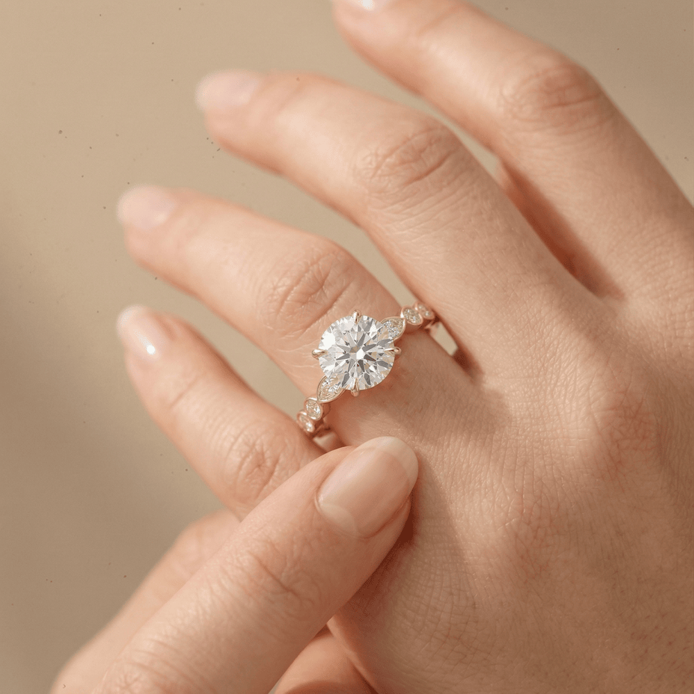 Round lab grown diamond promise ring for girlfriend