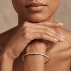 Sparkling round lab grown diamond bangle jewelry