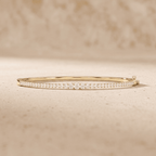 Round lab grown diamond 10K gold bangle bracelet for women