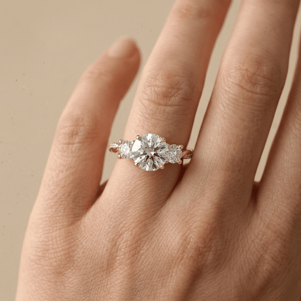 Pavé diamond twisted wedding ring for her