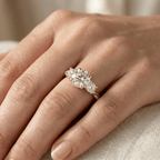 Round lab diamond bridal ring with twisted band
