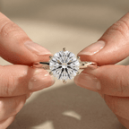 Round cut lab grown diamond wedding ring for women