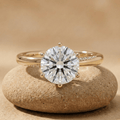 Round lab grown diamond wedding ring in 14K gold