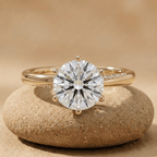 Round lab grown diamond wedding ring in 14K gold