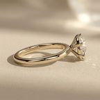 Round diamond engagement ring with pavé band