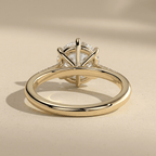 Sweeping band lab grown diamond engagement ring