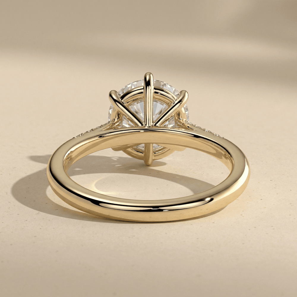 Sweeping band lab grown diamond engagement ring