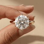 14K gold round lab diamond micropavé wedding band