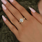 Round Laboratory Diamond Split Shank Halo Engagement Ring - JBR Jeweler