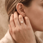 Round Moissanite Celtic ring lifestyle shot