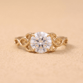 Moissanite Celtic ring front angle view