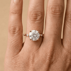 Timeless round cut moissanite bridal ring for women