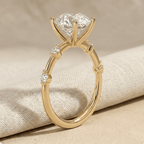 Classic round cut moissanite diamond solitaire ring