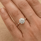 Simple thin gold moissanite ring for everyday wear