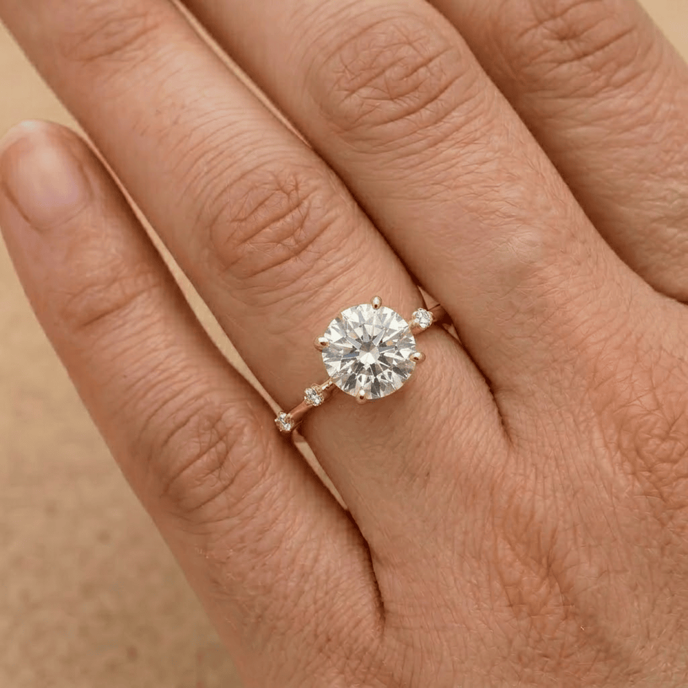 Simple thin gold moissanite ring for everyday wear