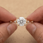 Round moissanite diamond ring for marriage proposal