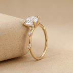 Minimalist round moissanite ring with delicate gold setting