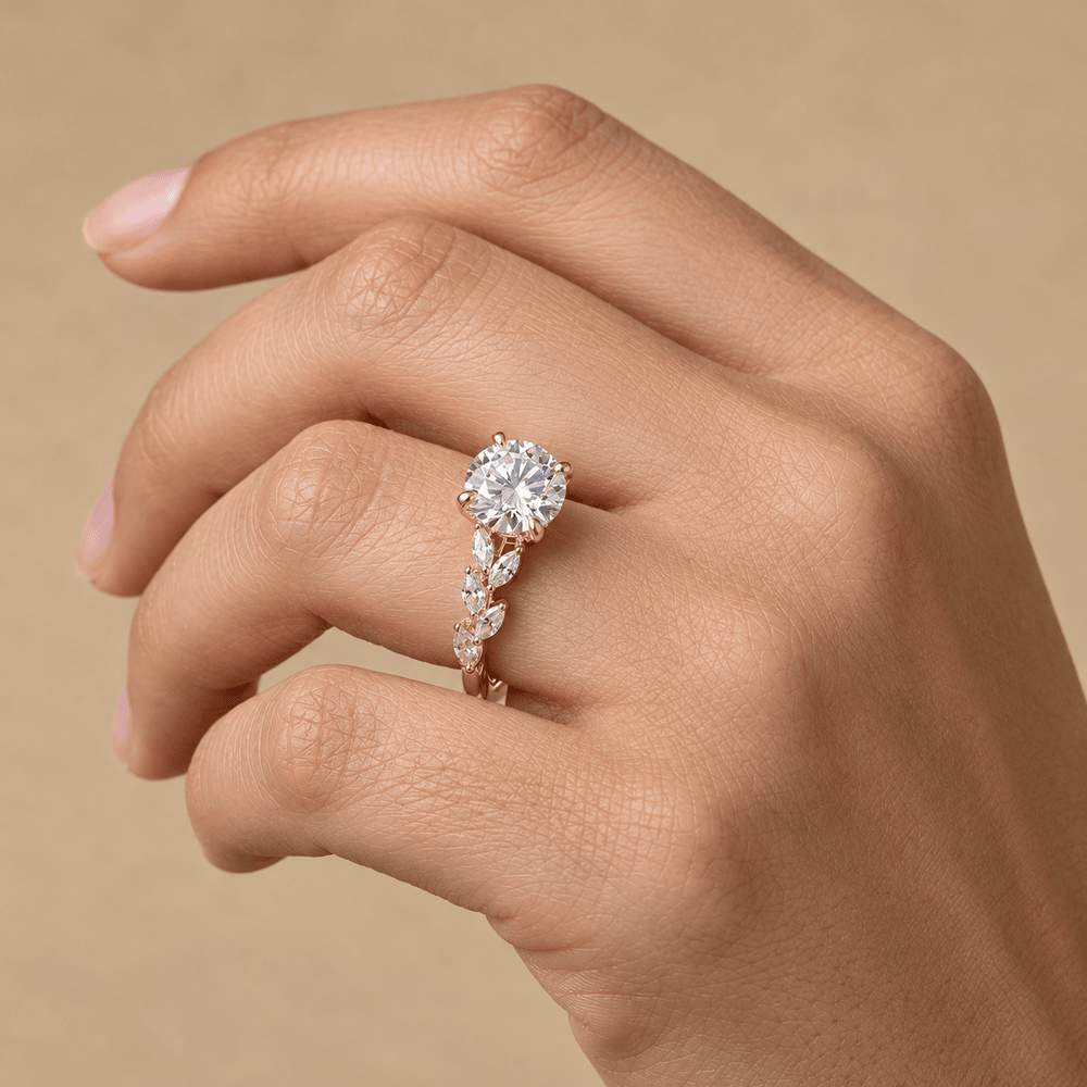 Delicate floral moissanite ring for everyday wear