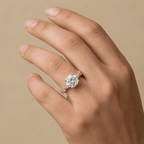 Floral moissanite ring for anniversary gift