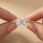Timeless dainty moissanite engagement ring for women