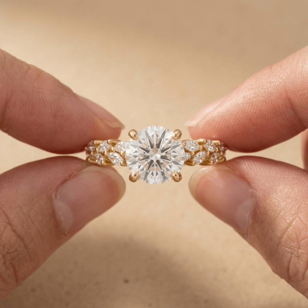 Timeless dainty moissanite engagement ring for women