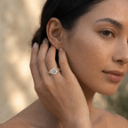 Nature Inspired Round Cut Moissanite Wedding Ring