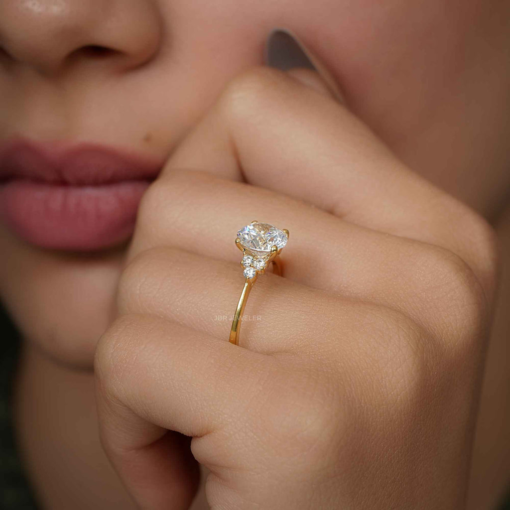 Muse Round Cut Moissanite Diamond Engagement Ring - JBR Jeweler