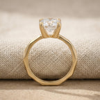 14K bridal ring paired with wedding band