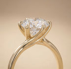 Round lab grown diamond ring side angle view