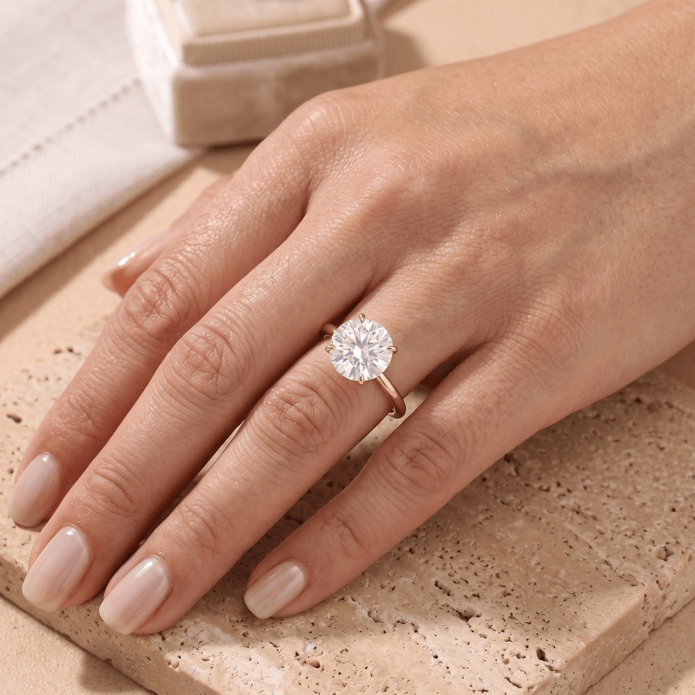 Couple promise rings worn on both hands