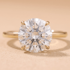 Round solitaire lab grown diamond couple promise rings front view
