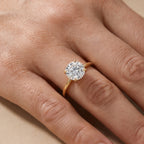 Couple promise rings worn on both hands