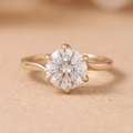 Round twisted band bridal wedding ring with moissanite diamond
