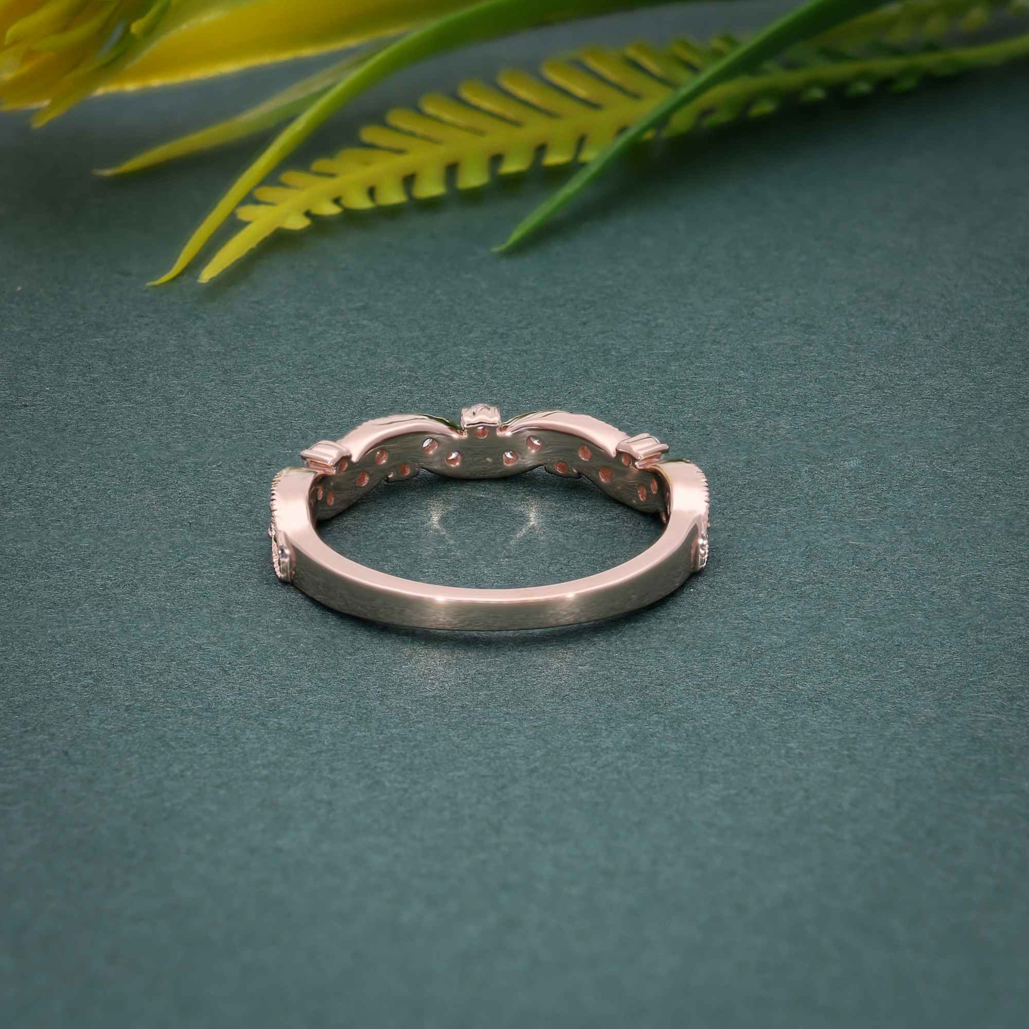 Round Cut Lab Grown-CVD Diamond Floral Vintage Wedding Band Ring - JBR Jeweler