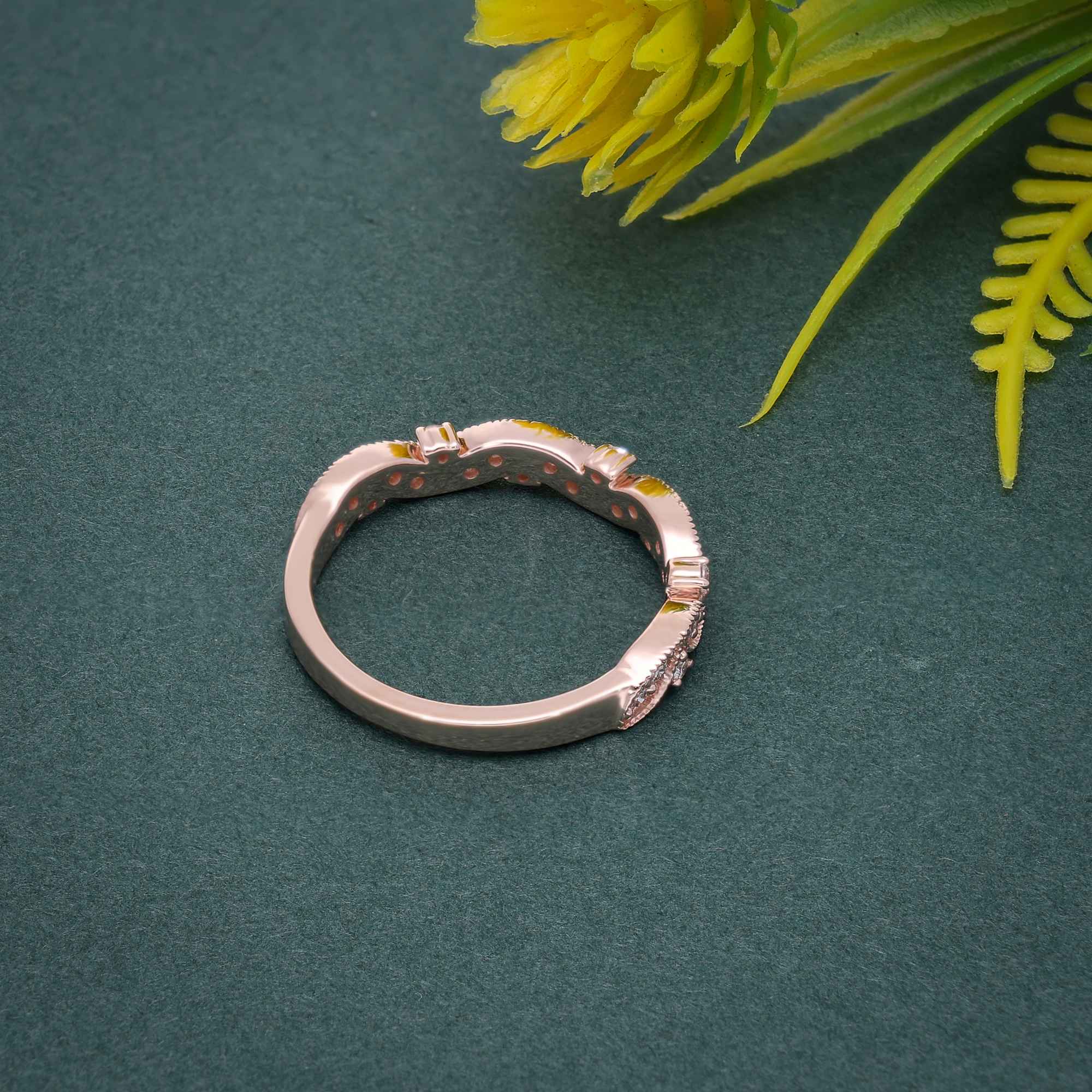 Round Cut Lab Grown-CVD Diamond Floral Vintage Wedding Band Ring - JBR Jeweler