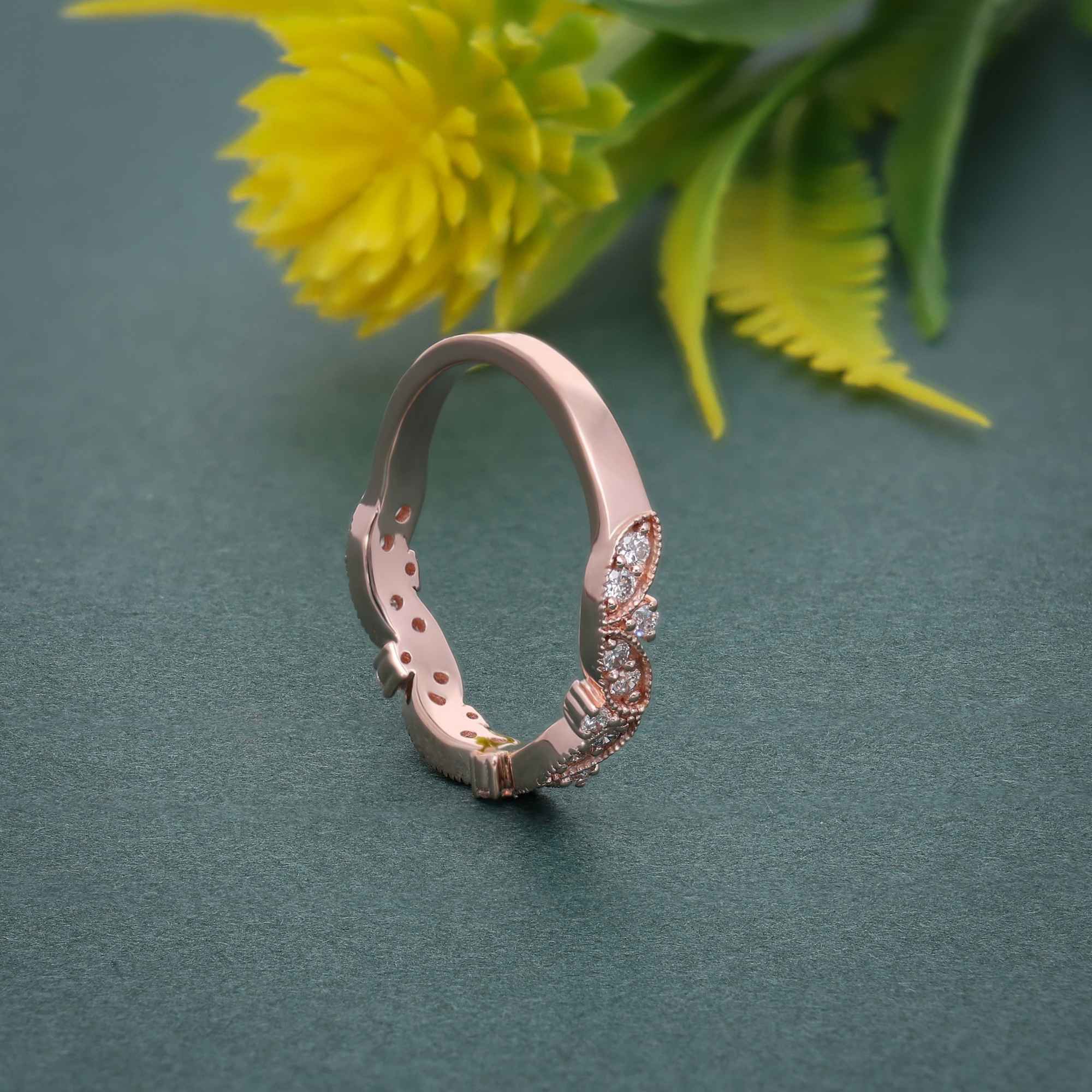 Round Cut Lab Grown-CVD Diamond Floral Vintage Wedding Band Ring - JBR Jeweler