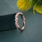 Round Cut Lab Grown-CVD Diamond Floral Vintage Wedding Band Ring - JBR Jeweler