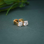 Round Cut Lab Grown Diamond Four Prong Screw Back Earring - JBR Jeweler